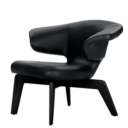 Munich Loungesessel, Classic Leder schwarz, schwarz gebeizt