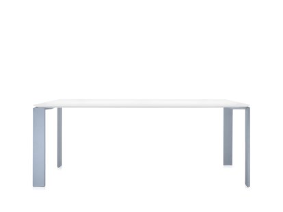 Four Tisch, L 190 x B 79 cm, Soft Touch Weiß, Aluminium lackiert