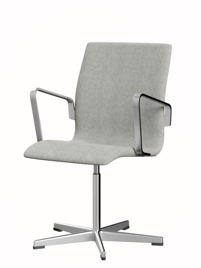 Oxford Bürodrehstuhl, Mit Armlehnen, Niedriger Rücken, Standfuß, Hallingdal 65, 110 - White/grey