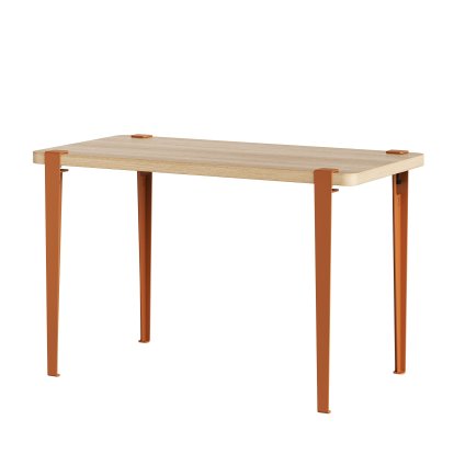 Tiptoe Esstisch Lobo, Eichenfurnier, Tangerinenrot