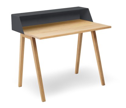 PS04 / PS05 Sekretär, B 100 x T 63 cm (PS04), Anthrazitgrau (RAL 7016), Eiche geölt, Ohne Elektrobox
