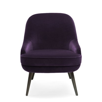 375 Sessel, Niedriger Rücken, Stoff Harald aubergine