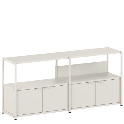 Unit Sideboard L Stahl, 2 x Doppeltür, Creme weiß