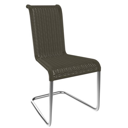 B20 Stuhl, Geflecht I, Oliv, Edelstahl matt