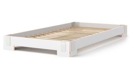 Tagedieb Stapelbett, 100 x 200 cm, Weiß, Mit Roll-Lattenrost