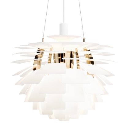 PH Artichoke (Zapfen) Pendelleuchte, Soft white / Messing, Ø 60 cm