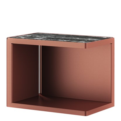 Ambito Couchtisch, Perlkupfer, Mamor portoro silber