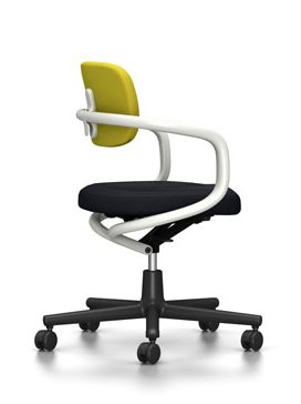 Allstar Bürodrehstuhl, Weiß, Hopsak, Gelb / lindgrün
