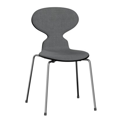 Ameise 3101 Stuhl mit Frontpolster, Gefärbte Esche, Black, Remix 143 - Grau, Chrome