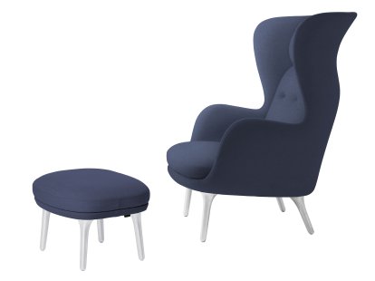 Ro Sessel, Christianshavn 1153 - Blue Uni, Mit Fußhocker