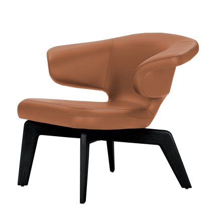Munich Loungesessel, Classic Leder cognac, schwarz gebeizt