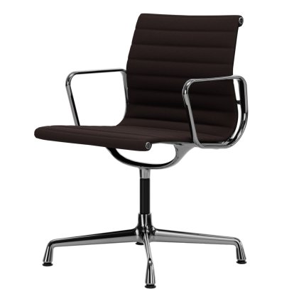 Aluminium Chair EA 103 / EA 104, EA 104 - drehbar, Kastanie / moorbraun, Poliert