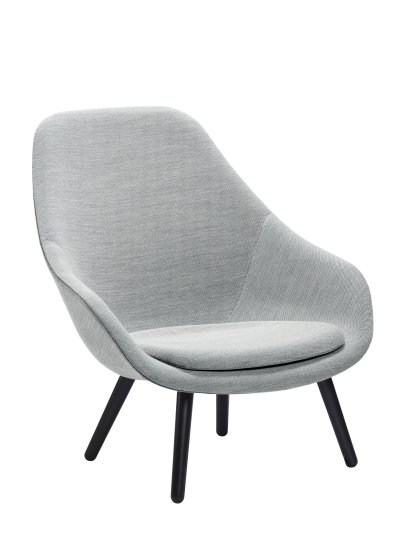 About A Lounge Chair High AAL 92 Loungestuhl, Steelcut Trio 133 - hellgrau, Eiche schwarz lackiert, Mit Sitzkissen