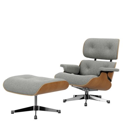 Eames Lounge Chair & Ottoman Nubia, Crème sierragrau / Kirsche, natur