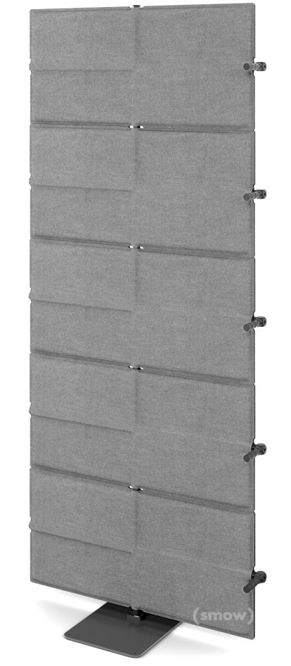 USM Privacy Panels Akustikwand Anbauelement, Mit Eckverbinder (für 90° Winkel), 1,79 m (5 Elemente), Anthrazitgrau