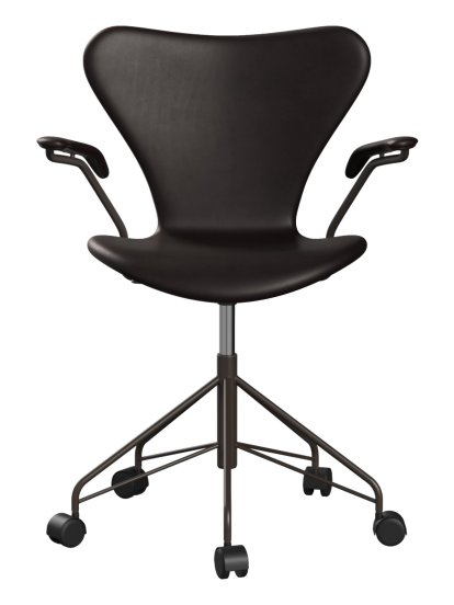 Serie 7 Drehstuhl 3117/3217 Vollpolsterung, Mit Armlehnen, Leder Grace dark brown, Brown bronze