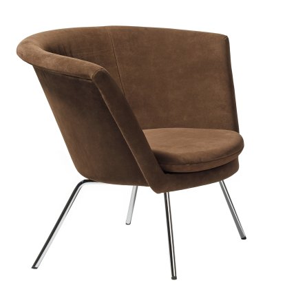 H57 Sessel, Pulverbeschichtet schwarz, Veloursleder, Mocca