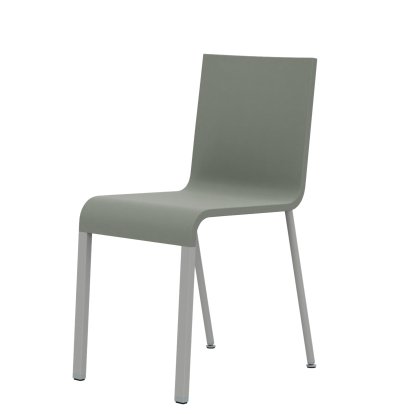 .03 Stuhl, Nicht stapelbar, Untergestell pulverbeschichtet silber glatt, Ohne Armlehnen, Grau