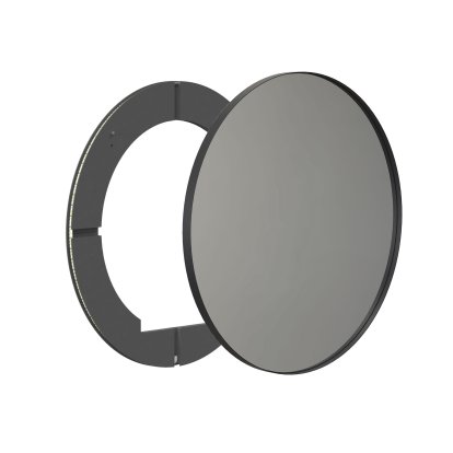 Unu Spiegel mit LED Beleuchtung rund (Set), ø 80 cm, Schwarz matt