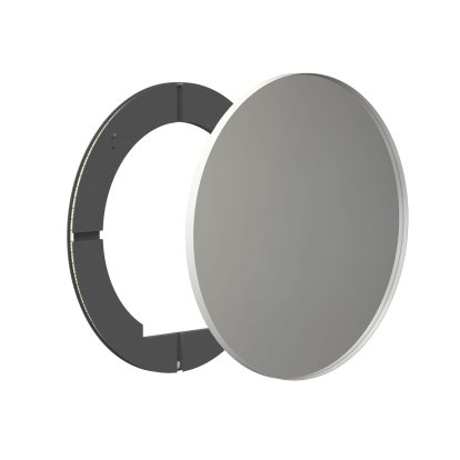 Unu Spiegel mit LED Beleuchtung rund (Set), ø 80 cm, Weiß matt