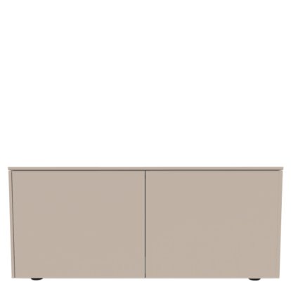 Aventa Sideboard mit Türen, 120 cm, 2 Höhenraster, Melamin kaschmirgrau, Kunststoffgleiter