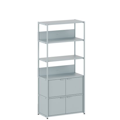Unit Regal Stahl, 180 cm, 2 x Doppeltür, Blassblau