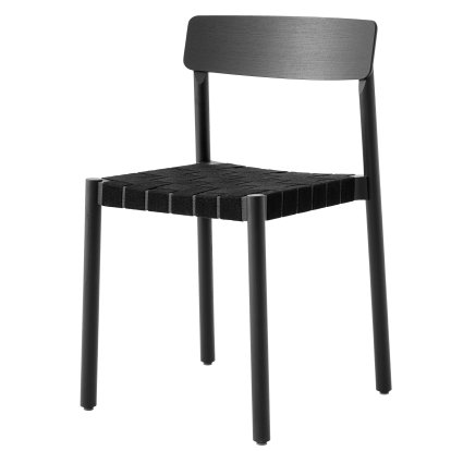 Betty Stuhl TK9, Schwarz / Leinen schwarz, Ohne Armlehnen