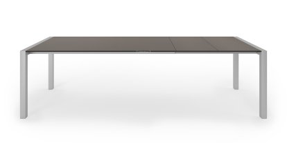 Sushi Esstisch, Fenix grau London mit schwarzer Kante, L 177-271 x B 100 cm, Aluminium eloxiert