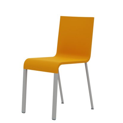 .03 Stuhl, Nicht stapelbar, Untergestell pulverbeschichtet silber glatt, Ohne Armlehnen, Mango
