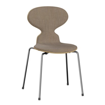Ameise 3101 Stuhl mit Frontpolster, Holz klar lackiert, Eiche natur, Remix 242 - Hellbraun, Chrome
