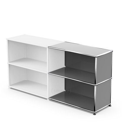 USM Haller Anbaupaket Horizontal 2, Mittelgrau RAL 7005, 35 cm