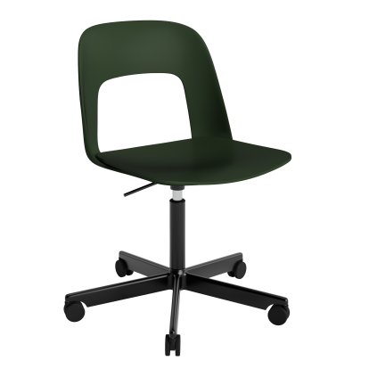 Layout 141 Drehstuhl, Bottle green, Aluminium schwarz pulverbeschichtet