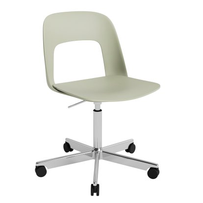 Layout 141 Drehstuhl, Pastel green, Aluminium poliert