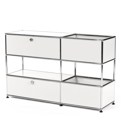 USM Haller Kinder Sideboard M mit Aufbewahrungsboxen, Einfarbig, Reinweiß RAL 9010, Mit Auszug (inkl. Einlegerahmen)