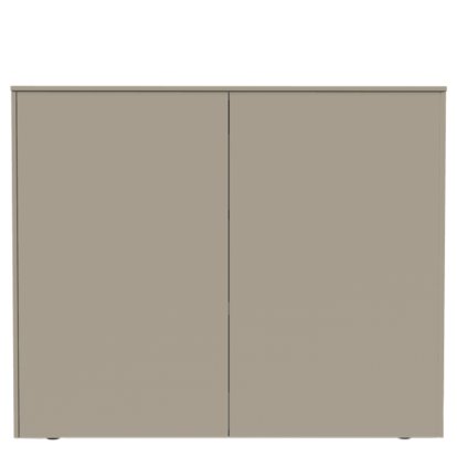 Aventa Sideboard mit Türen, 120 cm, 4 Höhenraster, Melamin steingrau, Kunststoffgleiter