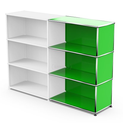 USM Haller Anbaupaket Horizontal 3, USM grün, 35 cm
