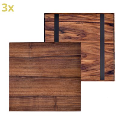 Holzauflage (3er Set) für USM Haller Regale, Größe XL, 50 cm x 50 cm, Amerikanischer Nussbaum