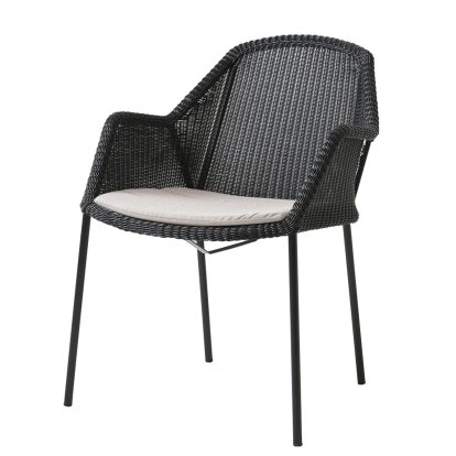 Breeze Stuhl, Black, Mit Sitzkissen, Natté - Sand