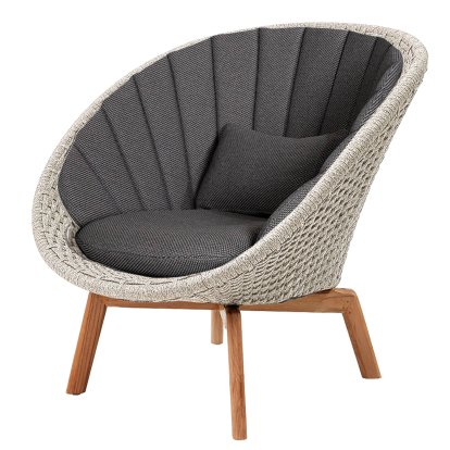 Peacock Loungesessel, Medium flat soft Rope - Sand, Focus - Dark grey