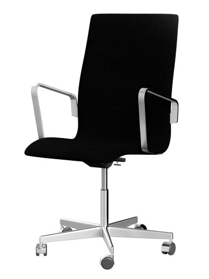 Oxford Bürodrehstuhl, Mit Armlehnen, Mittelhoher Rücken, Rollfuß, Hallingdal 65, 180 - Charcoal
