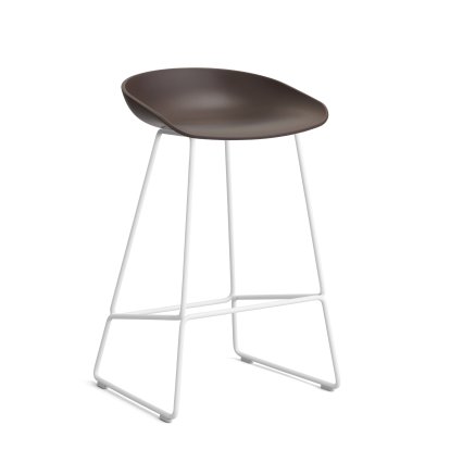 About A Stool AAS 38 Barhocker, Küchenvariante: Sitzhöhe 64 cm, Stahl pulverbeschichtet weiß, Raisin 2.0
