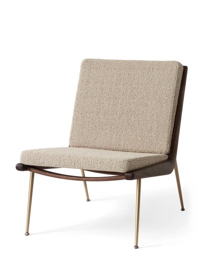 Boomerang Lounge Sessel HM2, Karakorum, Nussbaum geölt, Ohne Armlehnen