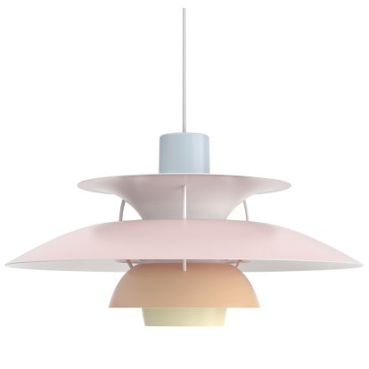 PH 5 500 Pendelleuchte, Pastell blau rosa pfirsich