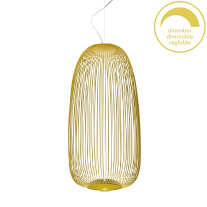 Spokes Pendelleuchte, Ø32,5 cm, Goldgelb, Dimmbar