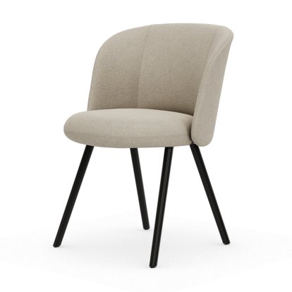 Mikado Stuhl, Vierbein-Untergestell, 4-Bein, Aluminium pulverbeschichtet basic dark, Nubia, Crème / perle, Filzgleiter für harte Böden
