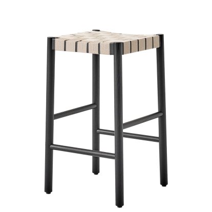 Betty Barhocker TK7 / TK8, Küchenvariante: 66 cm, Schwarz / Leinen natur