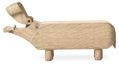 Flusspferd Holzfigur, Eiche natur