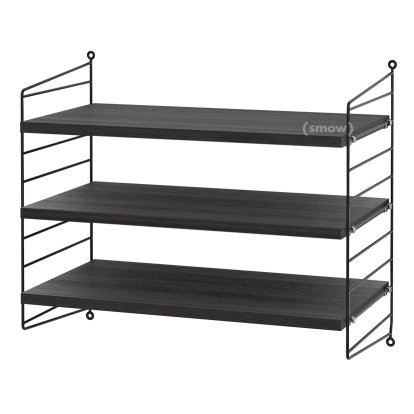 String System Wandregal S, 30 cm, Schwarz, Eschefurnier schwarz