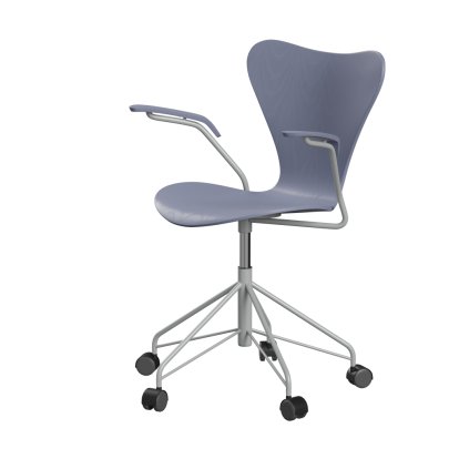 Serie 7 Drehstuhl 3117/3217 New Colours, Mit Armlehnen, Gefärbte Esche, Lavender blue, Nine grey