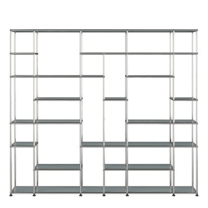 USM Haller Wohnzimmer Regal XXL, Mittelgrau RAL 7005